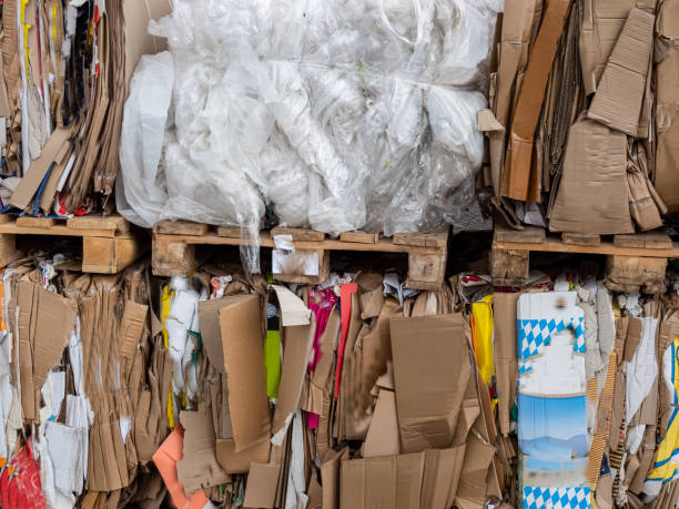 istock Waste paper and cardboard recycling center 1224003942
