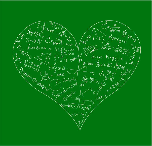 Heart made of math formulas Heart made of math formulas integral stock illustrations