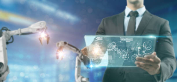 istock new normal Futuristic Technology in smart automation industrial concept using artificial intelligence, machine learning, digital twin, 5g, big data, iot, augmented mixed virtual rality, ar, vr,robot 1224004200