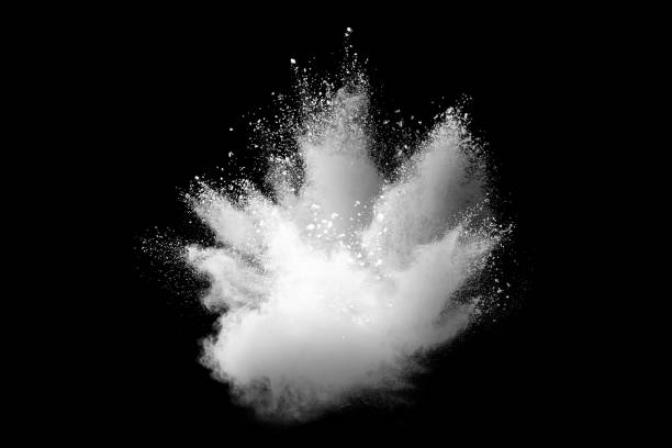 istock Explosion of white powder isolated on black background. Abstract colored background. holi festival. 1224005182