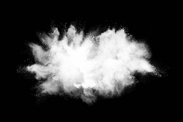 istock Explosion of white powder isolated on black background. Abstract colored background. holi festival. 1224005191