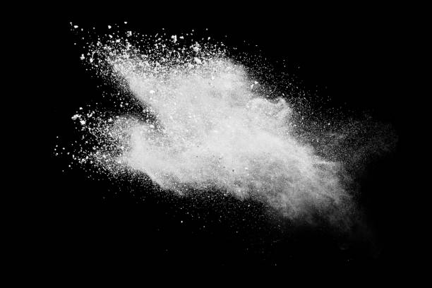 istock Explosion of white powder isolated on black background. Abstract colored background. holi festival. 1224005199