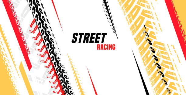 타이어 포스터 배경 34-35 - street racing stock illustrations