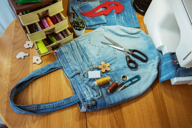 istock jeans bag, handmade, sewing accessories 1224006759