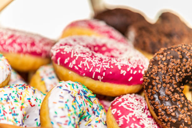 istock Donuts with different in sweet glaze and decorations 1224008462
