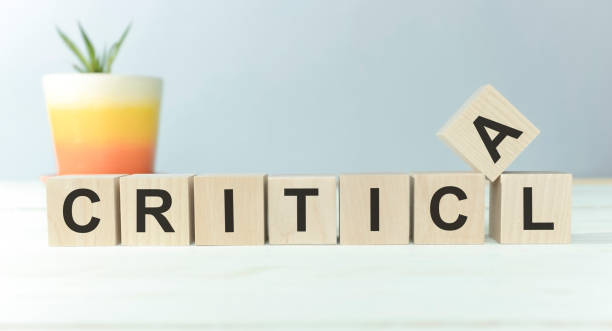 istock Critical Word Written In Wooden Cube on white background 1224009253