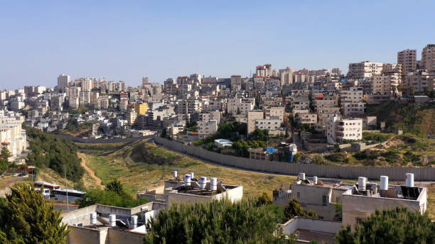 istock Israel and Palestine Divided By security Wall Aerial View 1224009778