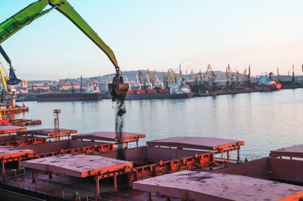 crane operating at port