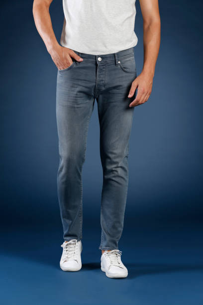 istock Young fashion man's legs in jeans 1224012621