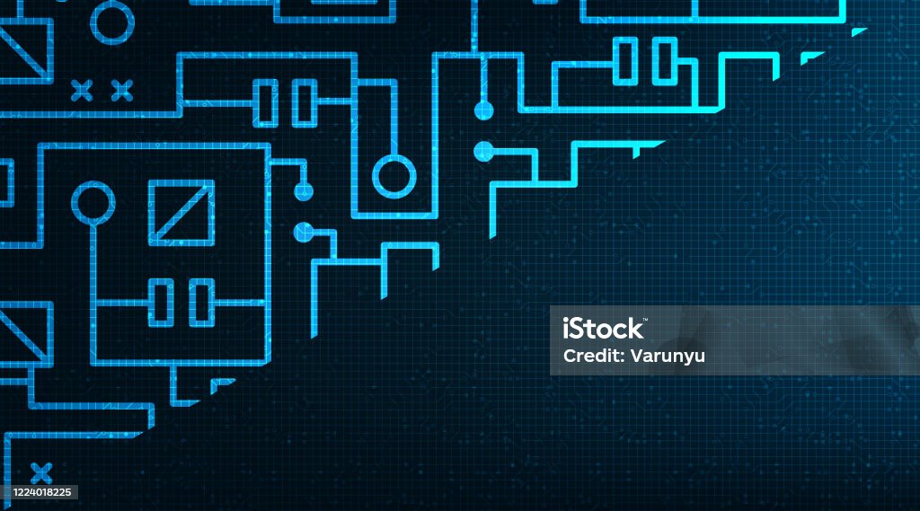 Digital Microchip On Technology Backgroundhitech Digital And Security ...