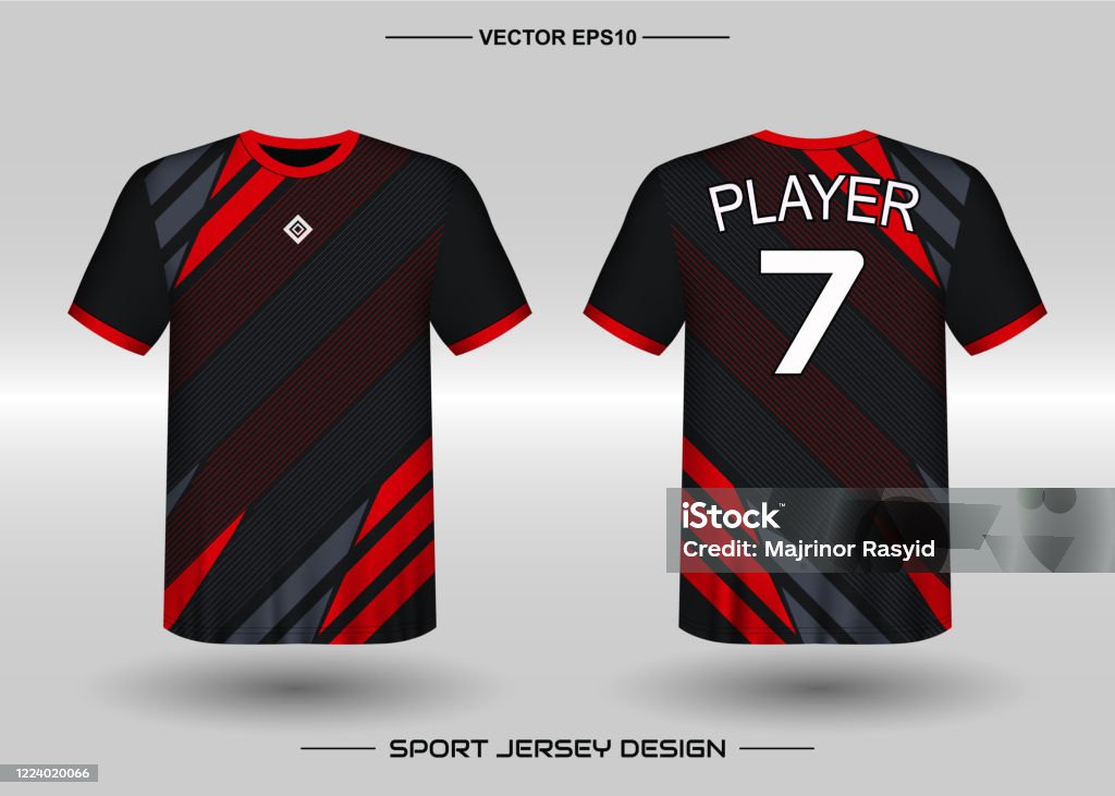 Tshirt Sport Vector Design Template Soccer Jersey Mockup For Football Club  Uniform Front And Back View Clothing Men Adult Stock Illustration -  Download Image Now - iStock