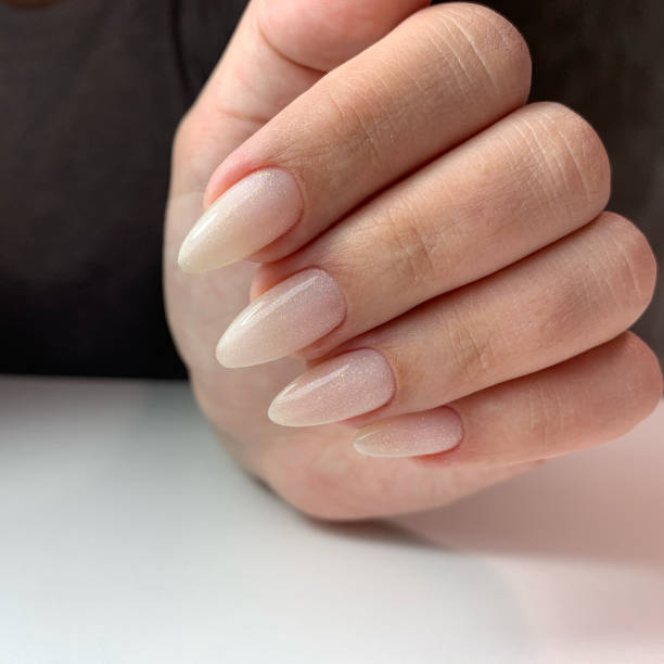 istock Solid manicure on girl nails with gel polish 1224021123