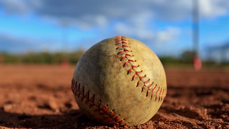 Time lapse of a baseball on a field