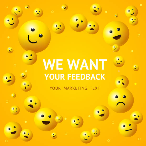 illustrations, cliparts, dessins animés et icônes de réaliste détaillé 3d nous voulons feedback concept ad poster card. vector - client satisfait humour