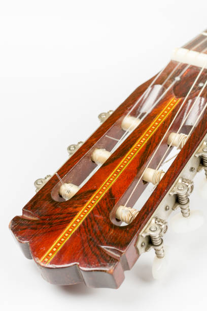 istock Acoustic guitar head over white background 1224030319