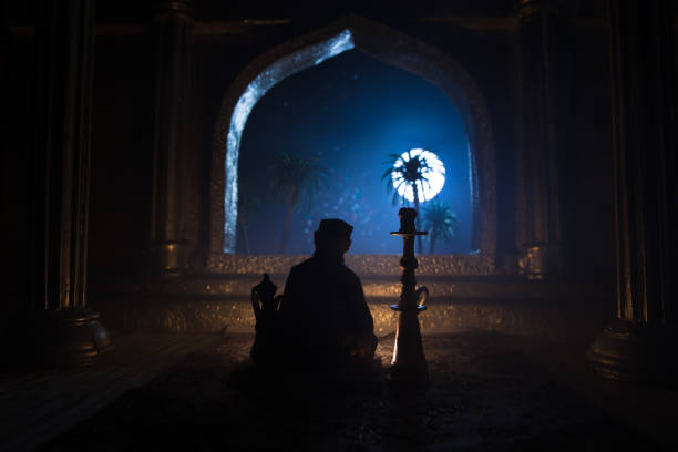 istock A realistic Arabian interior miniature with window and columns. Hookah hot coals on shisha bowl making clouds of steam. Stylish oriental shisha miniature 1224031167