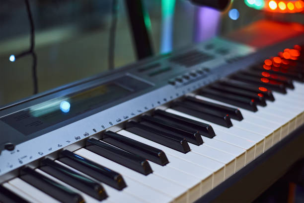 istock The piano keyboard close up. Musical instrument 1224031616