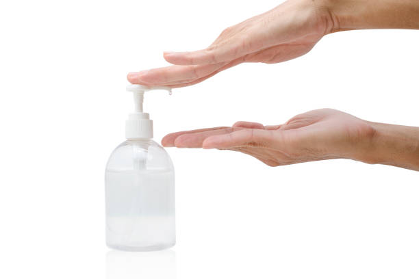 istock Hand washing gel bottle on white background, clipping paths 1224032460