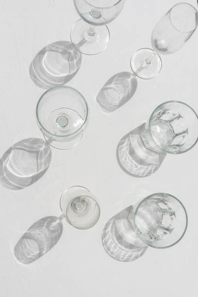 istock Set of wine and drinking glasses on white background 1224032466
