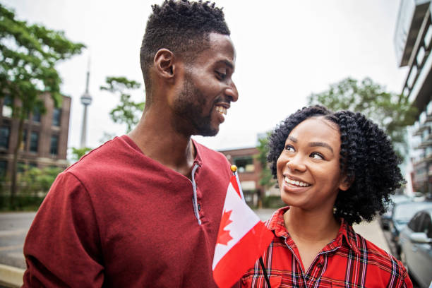 istock Canadian Couple Celebrating Canada Day 1224032649