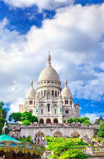 Basilica Sacre Coeur in Montmartre in Paris, France