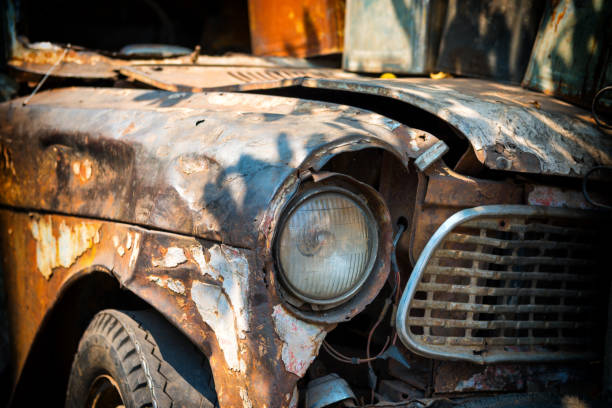 istock Closeup view of old rusty car 1224041708