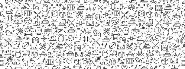 Vector illustration of Seamless Pattern with Sport Icons