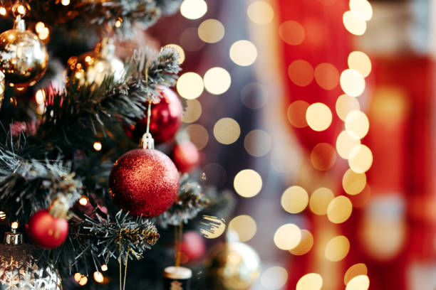 istock close-up christmas decor on christmas tree and bokeh 1224046861