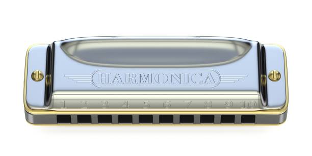 harmonica diatonique 3d - blues harp photos et images de collection