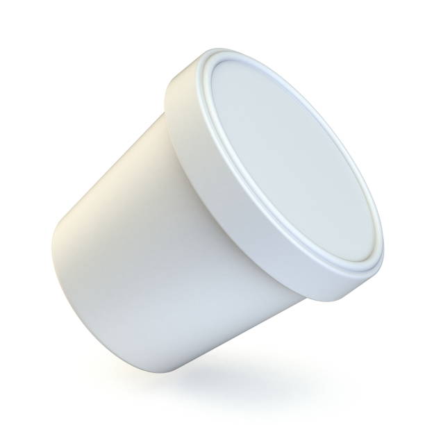 istock White ice cream tub Side view 3D 1224049860