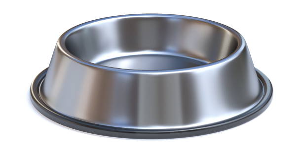 metal pet bowl 3d - food dry pets dog imagens e fotografias de stock