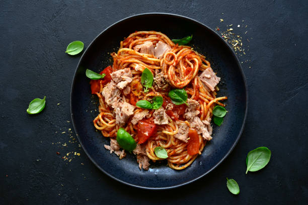 istock Pasta spaggeti with tuna and tomato sauce 1224049950
