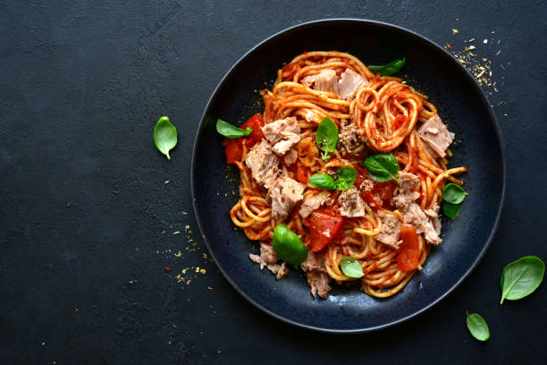 istock Pasta spaggeti with tuna and tomato sauce 1224050655