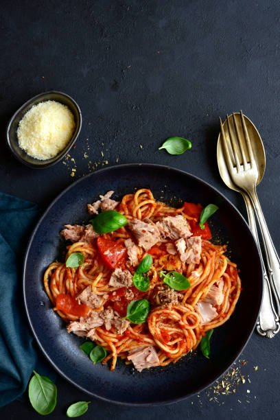 istock Pasta spaggeti with tuna and tomato sauce 1224050656