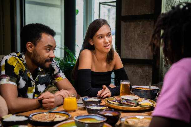 istock A group of friends having a meal and talking 1224053247
