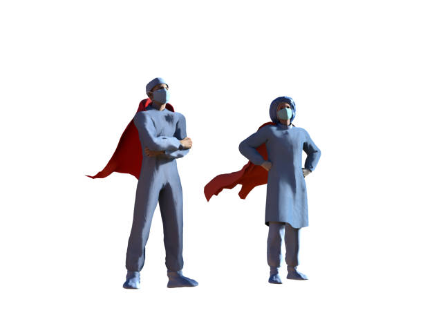 スーパーヒーローの衣装を着た概念の医者が3dをレンダリングする - mask superhero heroes men ストックフォトと画像