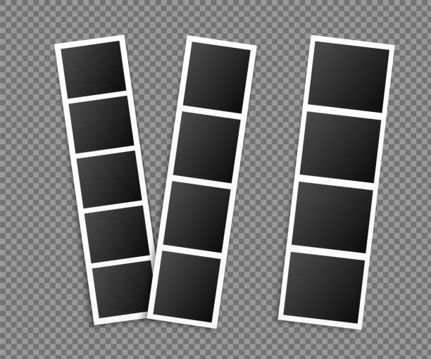 Photo booth picture frame. Empty vector instant photography snapshot design. Photo box snapshot. Photography picture card mockup Photo booth picture frame. Empty vector instant photography snapshot design. Photo box snapshot. Photography picture card mockup. booth photos stock illustrations