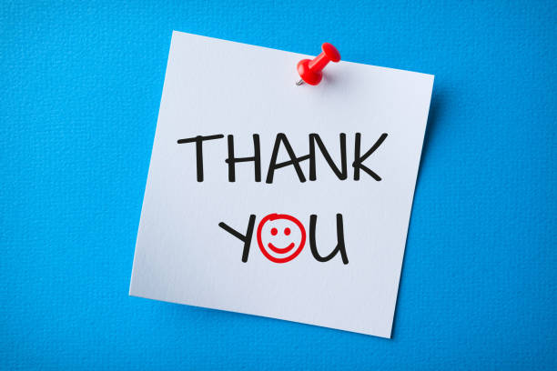 istock White Sticky Note With Thank You And Red Push Pin On Blue Background 1224064881