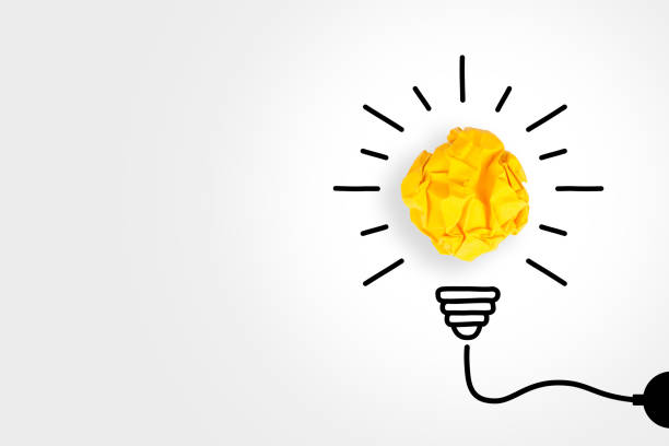 istock Creative Idea Concepts with Light Bulb Crumpled Paper on White Background 1224064930