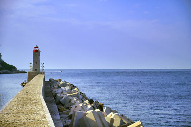 istock Lighthouse on the Mediterranean Sea at Nice, France 1224066475
