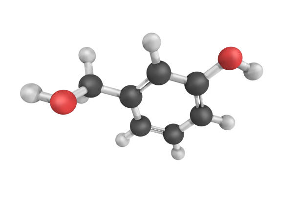 istock 3d structure of Benzenemethanol, also known as phenethyl alcohol, a colourless liquid that is slightly soluble in water. It occurs widely in nature and has a pleasant floral odour 1224068116