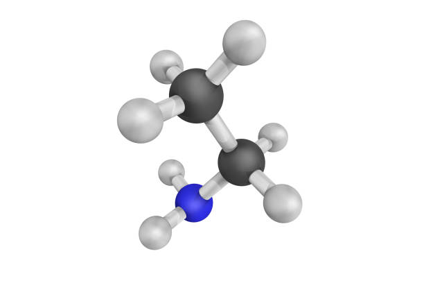 3d struktura etaniminy, związek organonitrogen sklasyfikowany jako imine. nie jest dobrze znany na ziemi, ale został wykryty w kierunku gęstej chmury międzygwiezdnej - structural formula audio zdjęcia i obrazy z banku zdjęć