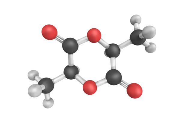 istock 3d structure of Lactide, the cyclic di-ester of lactic acid. Lactic acid cannot form a lactone as other hydroxy acids do because the hydroxy group is too close to the carboxylic group. 1224070711