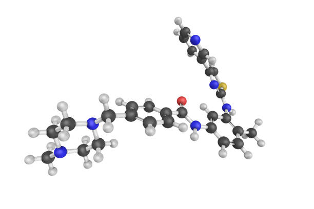 3d structure of Masitinib, a tyrosine-kinase inhibitor used in the treatment of mast cell tumors in animals, specifically dogs 3d structure of Masitinib, a tyrosine-kinase inhibitor used in the treatment of mast cell tumors in animals, specifically dogs. tyrosine stock pictures, royalty-free photos & images