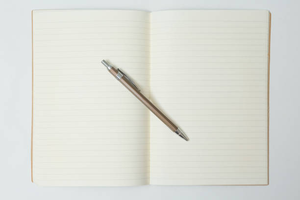 istock Top view of Pen, notebook on white background 1224072337