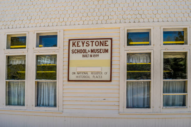 A public historical musuem in Keystone, South Dakota Keystone, SD, USA - May 26, 2019: The Keystone School & Museum keystone south dakota photos stock pictures, royalty-free photos & images