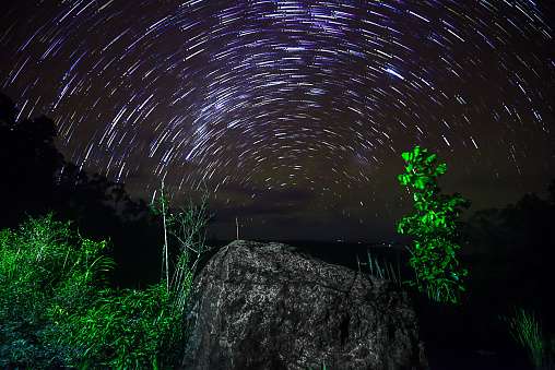 Night photography for star trails moment