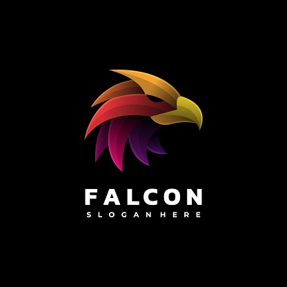 Vector Illustration Falcon Gradient Colorful Style.