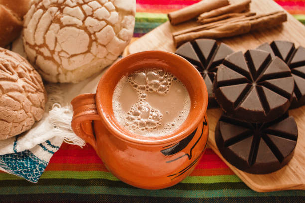 cup of mexican chocolate from oaxaca mexico