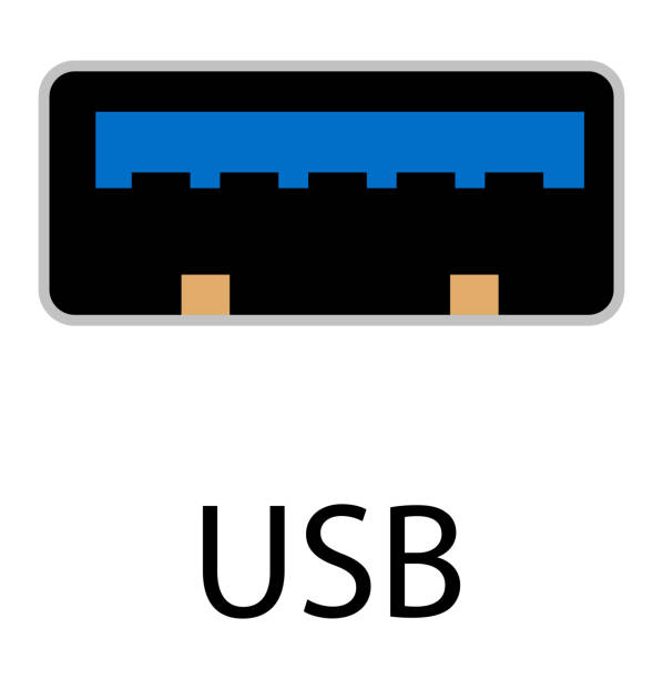 USB connector for a mouse, keyboard, peripherals on transparent background USB connector for a mouse, keyboard, peripherals on a transparent background ps2 ports stock illustrations